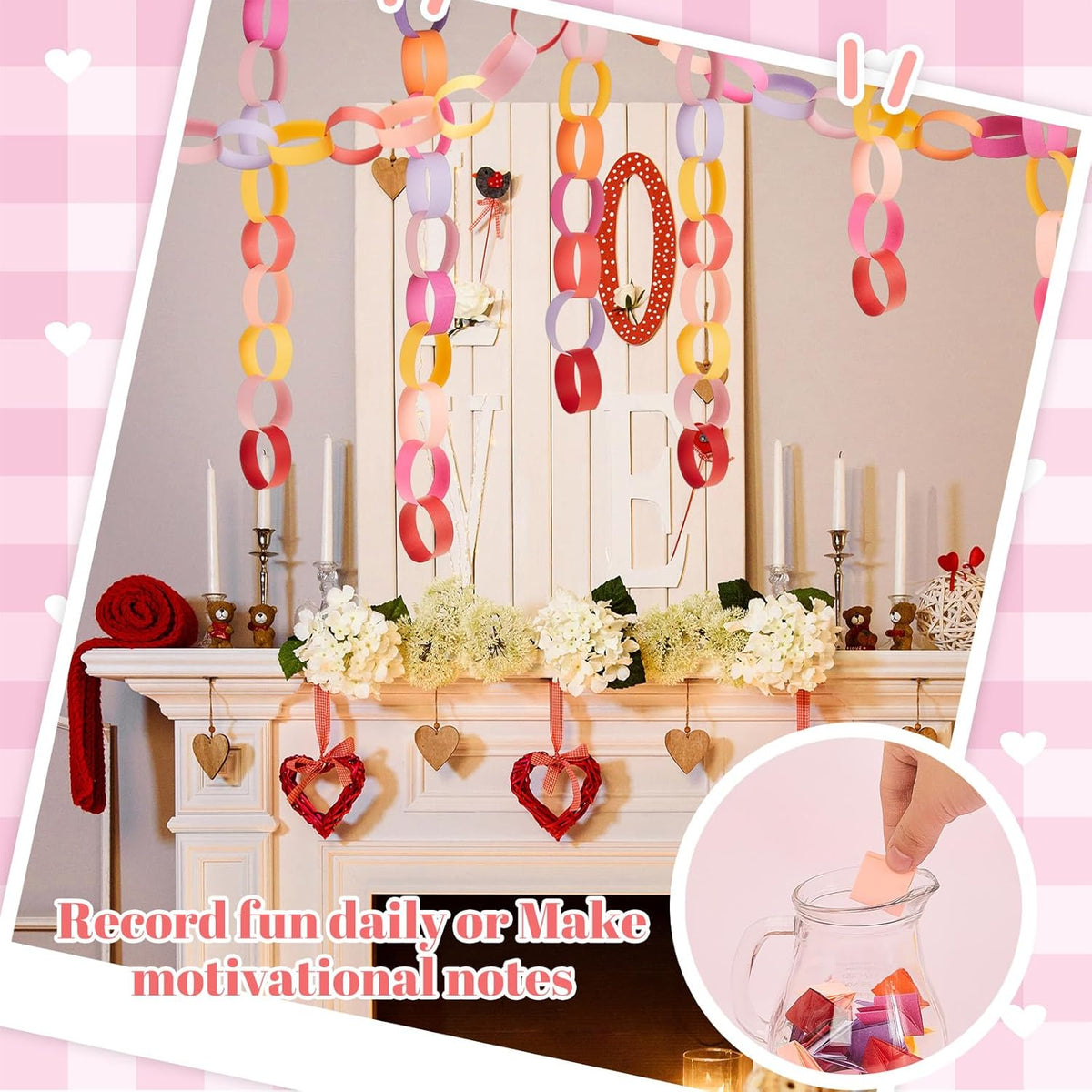 Lincia 600 Sheet Halloween Paper Chain Garland, Construction DIY Crafts Chain Strip for Fall