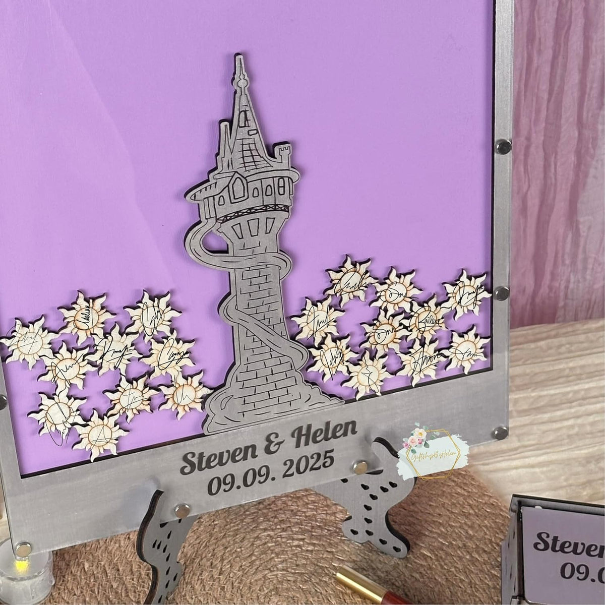 Tangled Guest Book for Wedding | Silver Princess Tower Guest Book Alternative | Fairytale Wedding