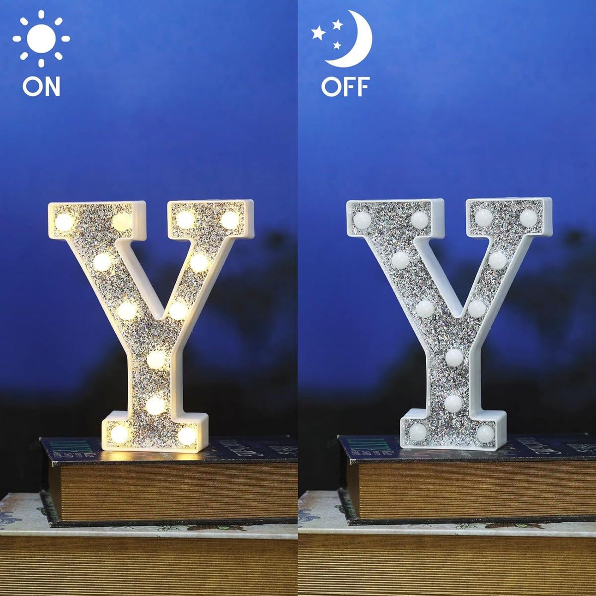 NW LIGHT Marquee Light Letters for Table Decorations, Glitter Light Up Signs for Prom, Events, or