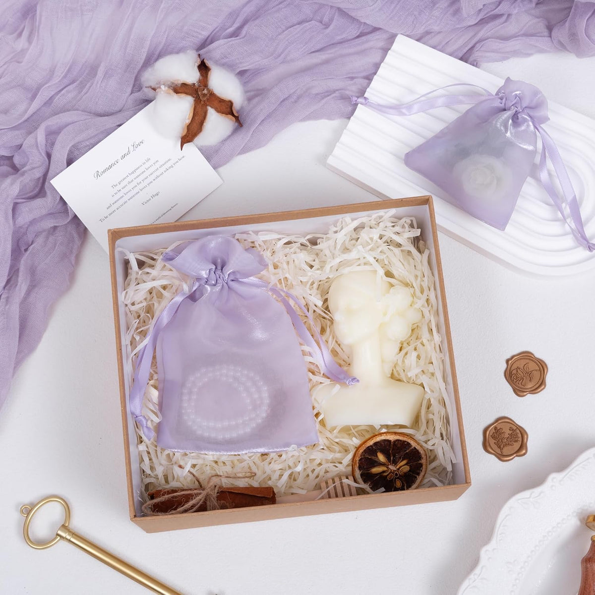 20 Pcs Lilac Purple Small Organza Bags 4X6 inch for Wedding Favors with Drawstring, Mini Mesh Gift