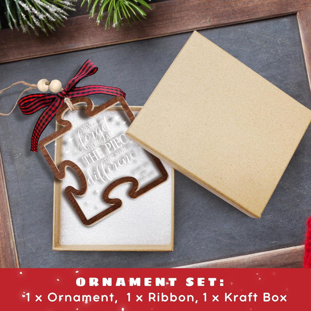 Pawzity Thank You Gifts - Never Forget You are The Piece That Made The Difference Ornaments