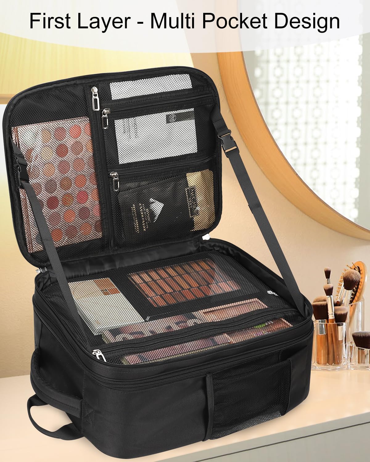 Makeup Backpack Professional Cosmetic Artist Bag Extra Large Travel Train Case Storage Organizer
