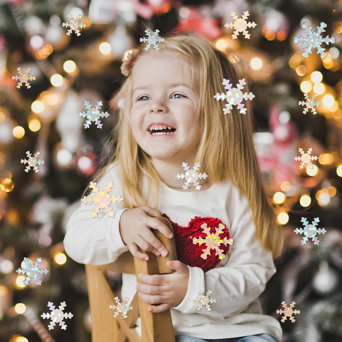 MARFOREVER Christmas Snowflakes Confetti, Winter Glitter Sprinkles Laser Snowflake Frozen Table