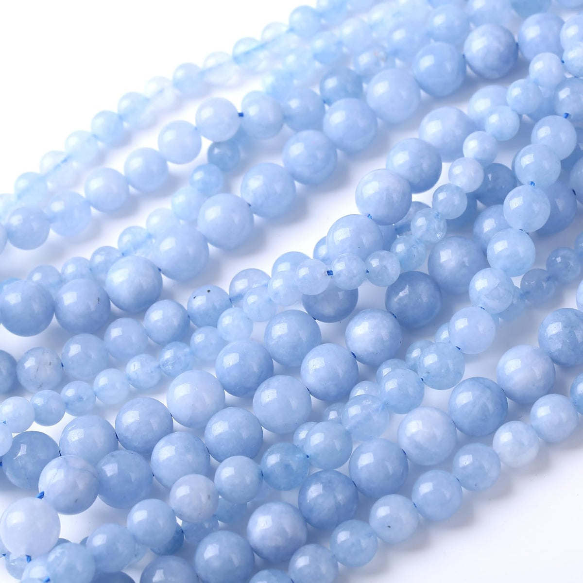 Dream Blue Chalcedony Stone Beads Gemstone Round Crystal Energy Jade Beads Stone Beads for Jewelry