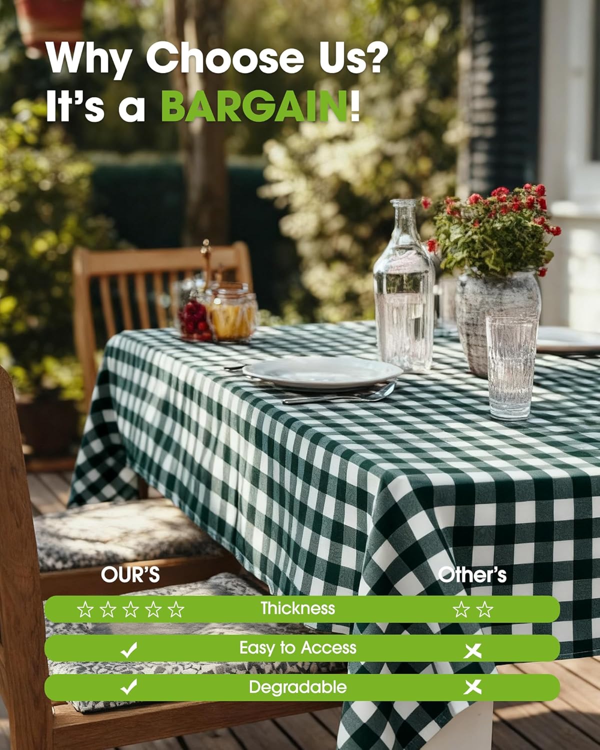 Pureegg Plastic Table Cloth Disposable 10 Pack, 54 x 108 Inch Table Cloths, Party, Picnic