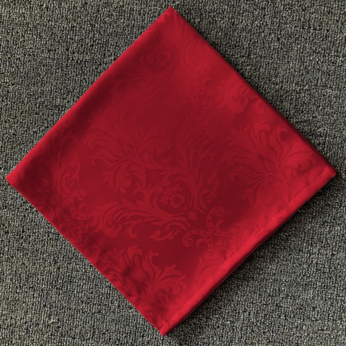SASTYBALE Cloth Napkins Square 20 x 20 Inch Set of 4, Washable Reusable Jacquard Damask Christmas