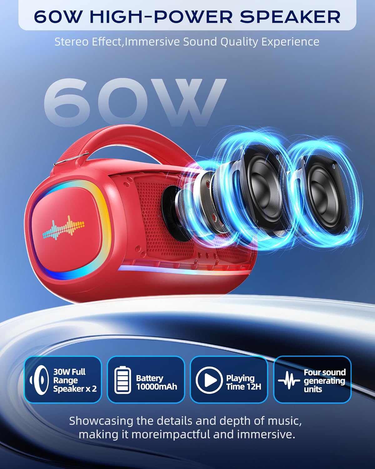 Karaoke Machine for Adults and Kids,Portable Bluetooth 2 Wireless Karaoke Microphone with