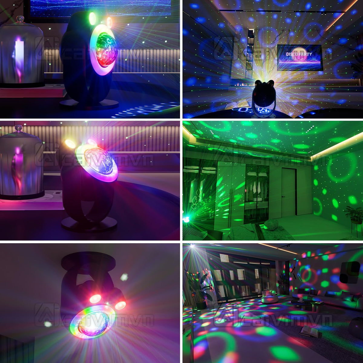 Party Lights DJ Disco Light Disco Ball Lights with Star Projector Sound Activated Strobe for