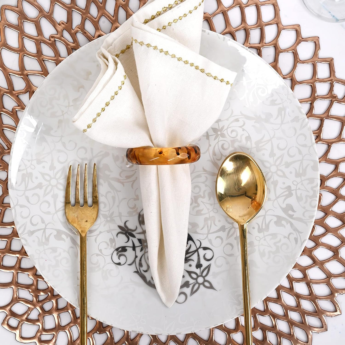 Epoxy Resin Napkin Holders for Cloth Napkins Set of 12 - Decorative Napkin Holders for Weddings