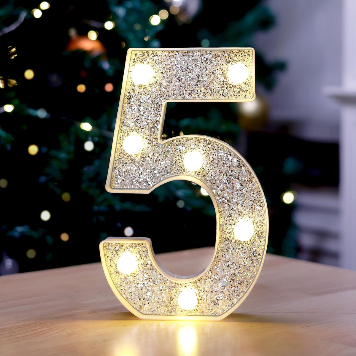 Marquee Light Up Letters, Glitter Silver LED Letter Lights Battery Powered Alphabet Letter Sign for