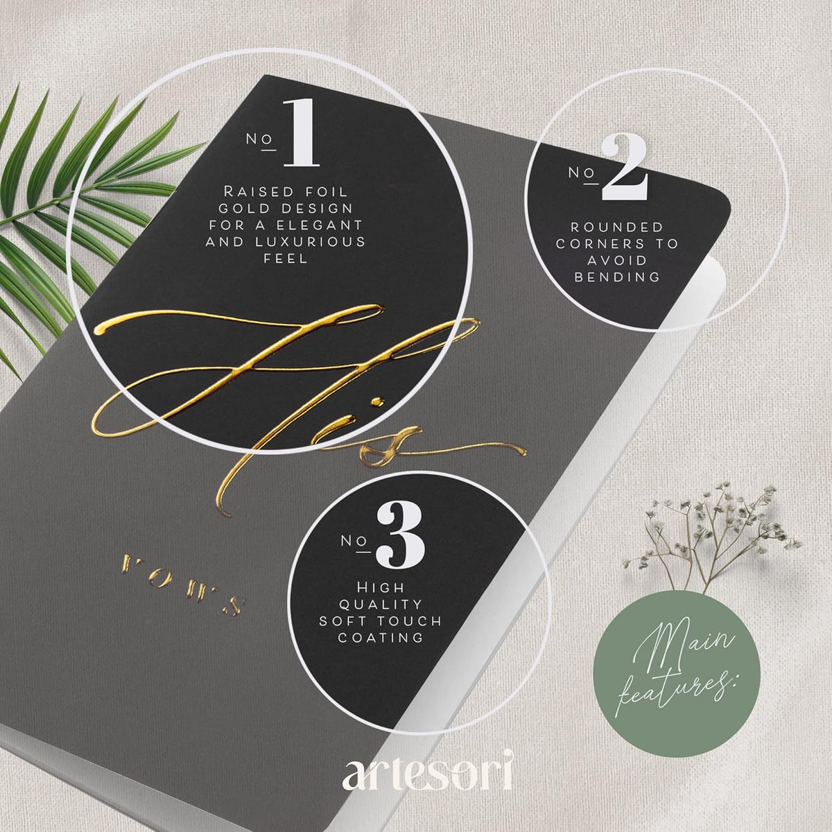 ARTESORI Wedding Vow Books His & Hers - Wedding Registry Gifts Ideas for Bride & Groom, Vow Books