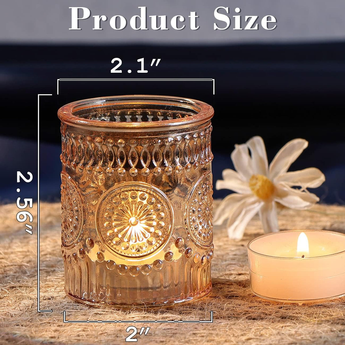 DARJEN Gold Votive Candle Holders Set of 36- Glass Candle Holders Bulk for Table Centerpiece, Tea