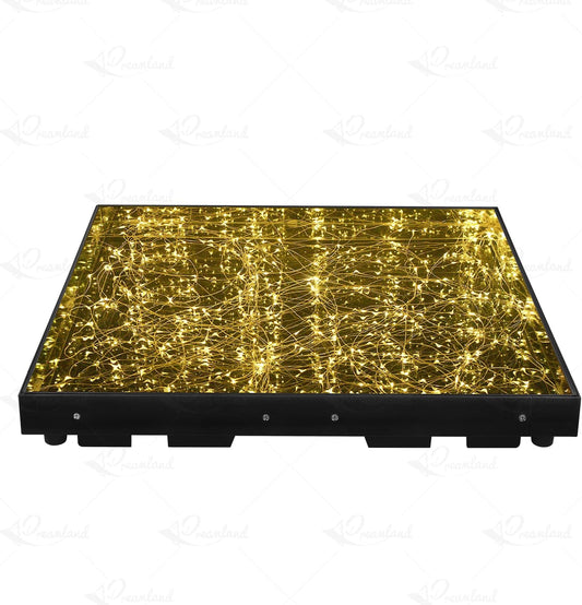 3D Mirror Gold Led Dance Floor Nightclub Decoration with Flight Case Wedding Party Dancing Floor