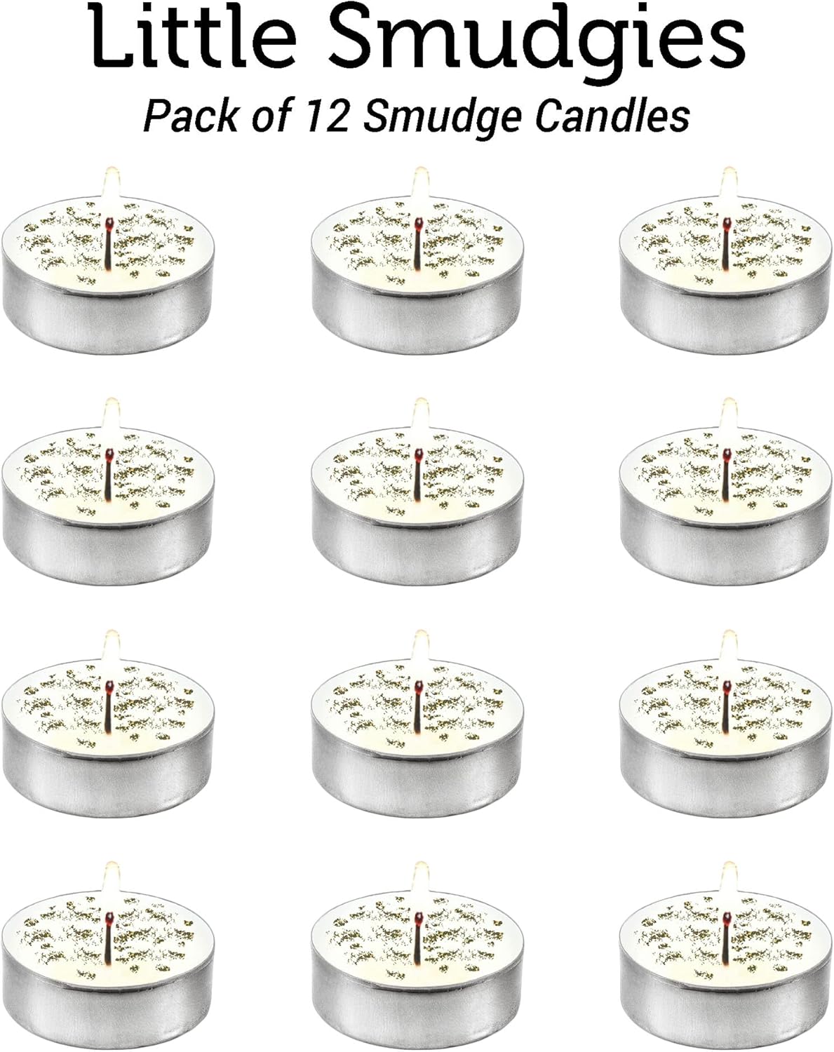 SOUL STICKS 12 Pack Little Smudgies Tealight Candles Smudge Candle for Cleansing House, Meditation