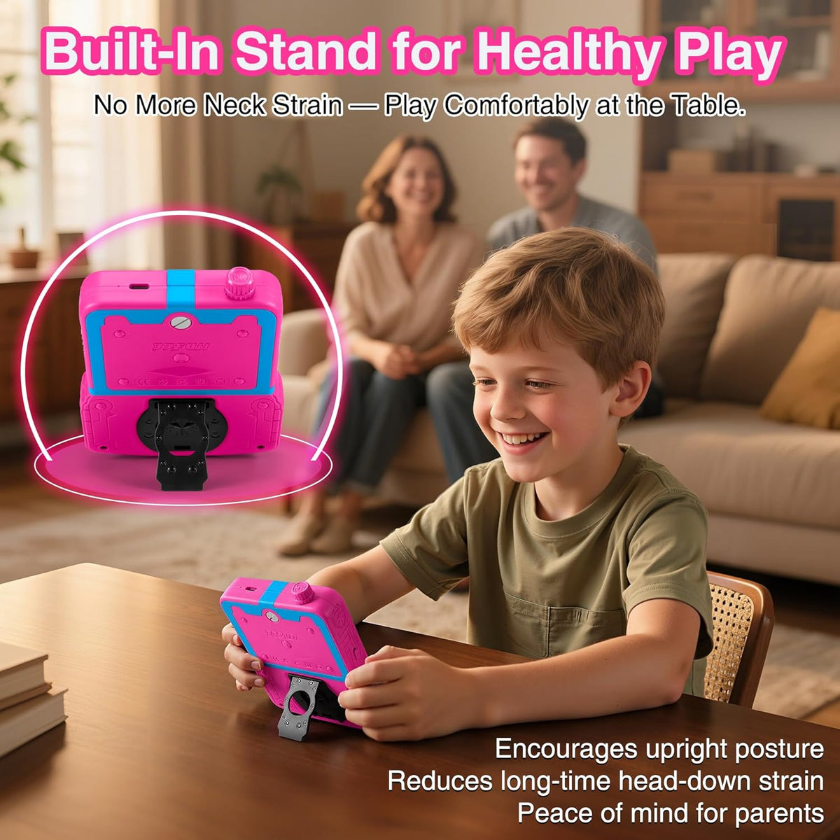 Handheld Game Console for Girls, 220 Retro Games Built-in, 3.5'' HD IPS Screen, Rechargeable Mini