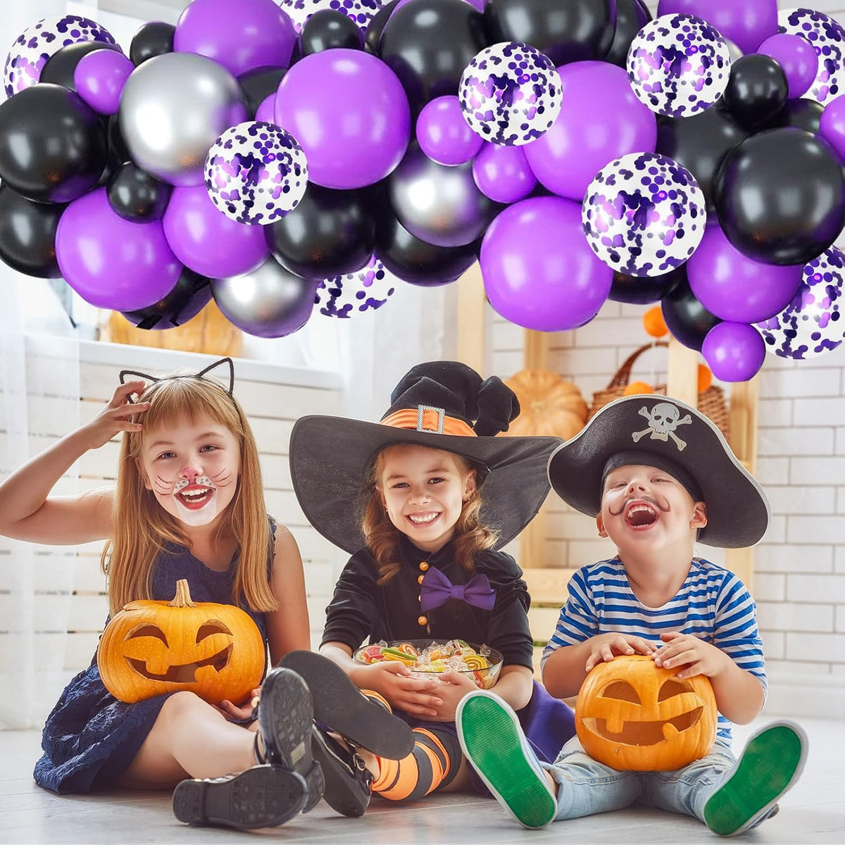 Purple and Black Balloons, 60 Packs 12 Inch Dark Purple Light Purple Black Balloons with Metallic