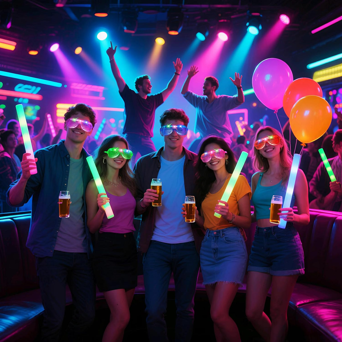108 PCs LED Glasses,Light Up Glasses,Glow Glasses Glow In The Dark Party Supplies Suitable For