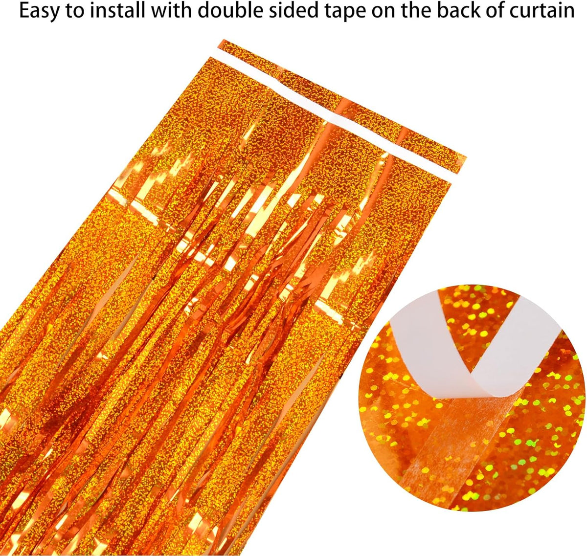 Reusable Foil fringe Curtains Halloween Decor Indoor Party Decorations - Melsan 3 Pack 3.2 x 8.2 ft