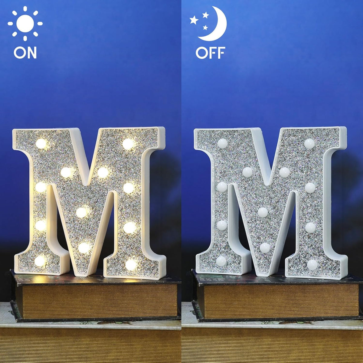 Light Up Marquee Letters for Table Decorations, Glitter Signs for Prom, Events, or Engagement Party