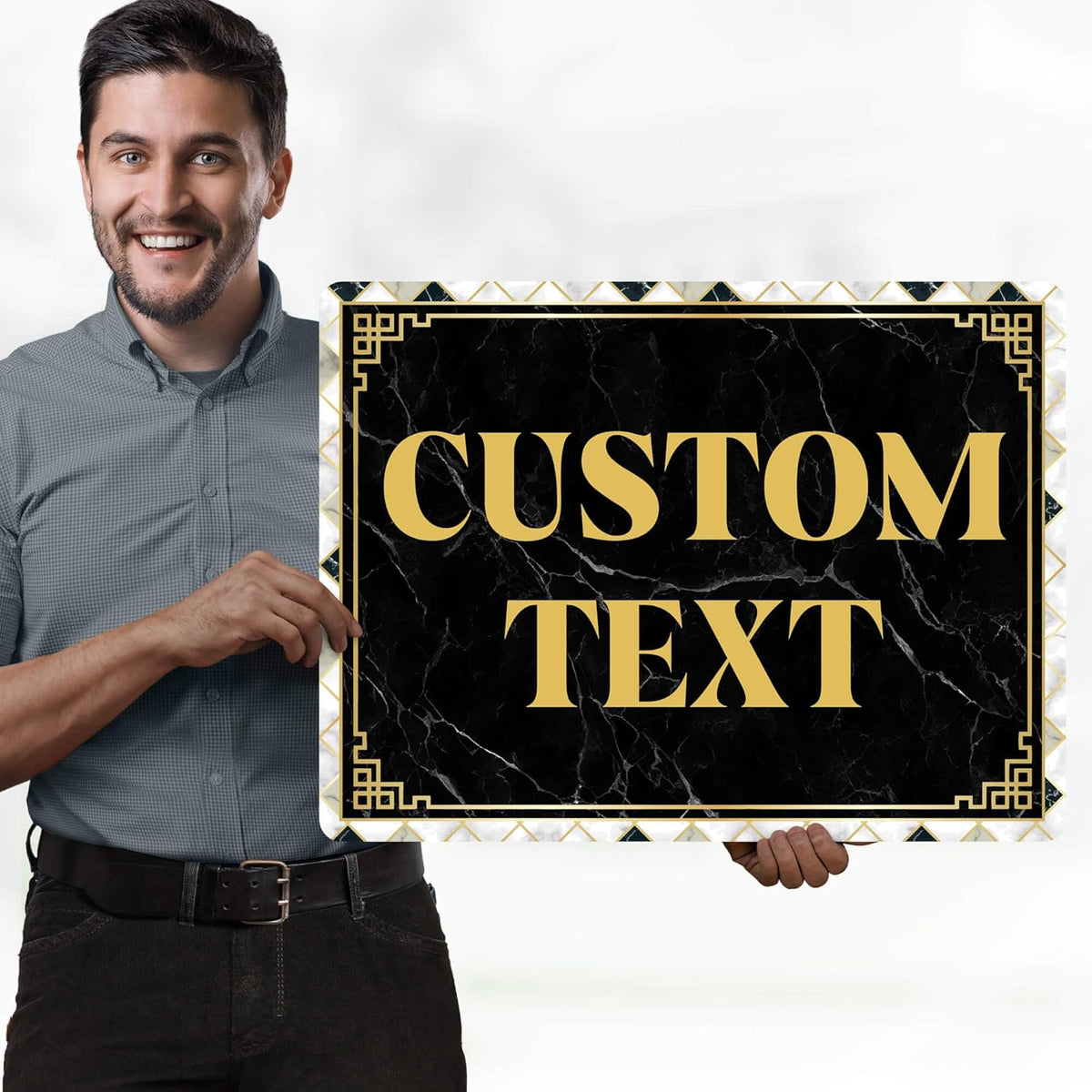 Custom Sign, Custom Street Sign, 11 Font Colors, 13 Font Styles, 4 Hole Options, 22 Sizes, 18x24