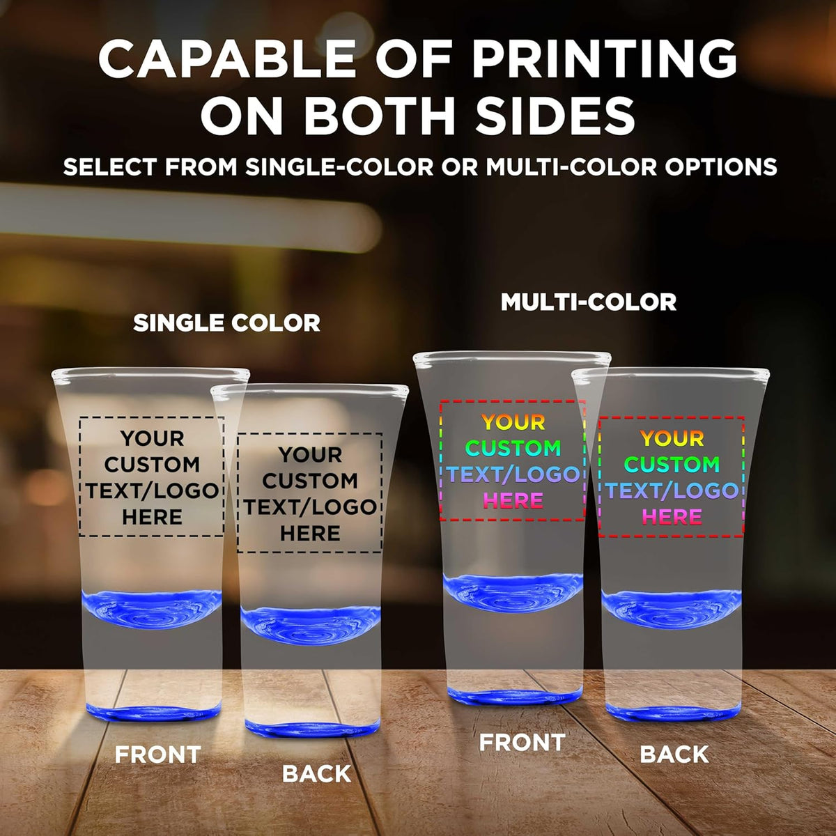 Custom 2 oz. Lord Shooter Etched Shot Glasses, 100 pack, Personalized Text, Logo, 21st Birthday