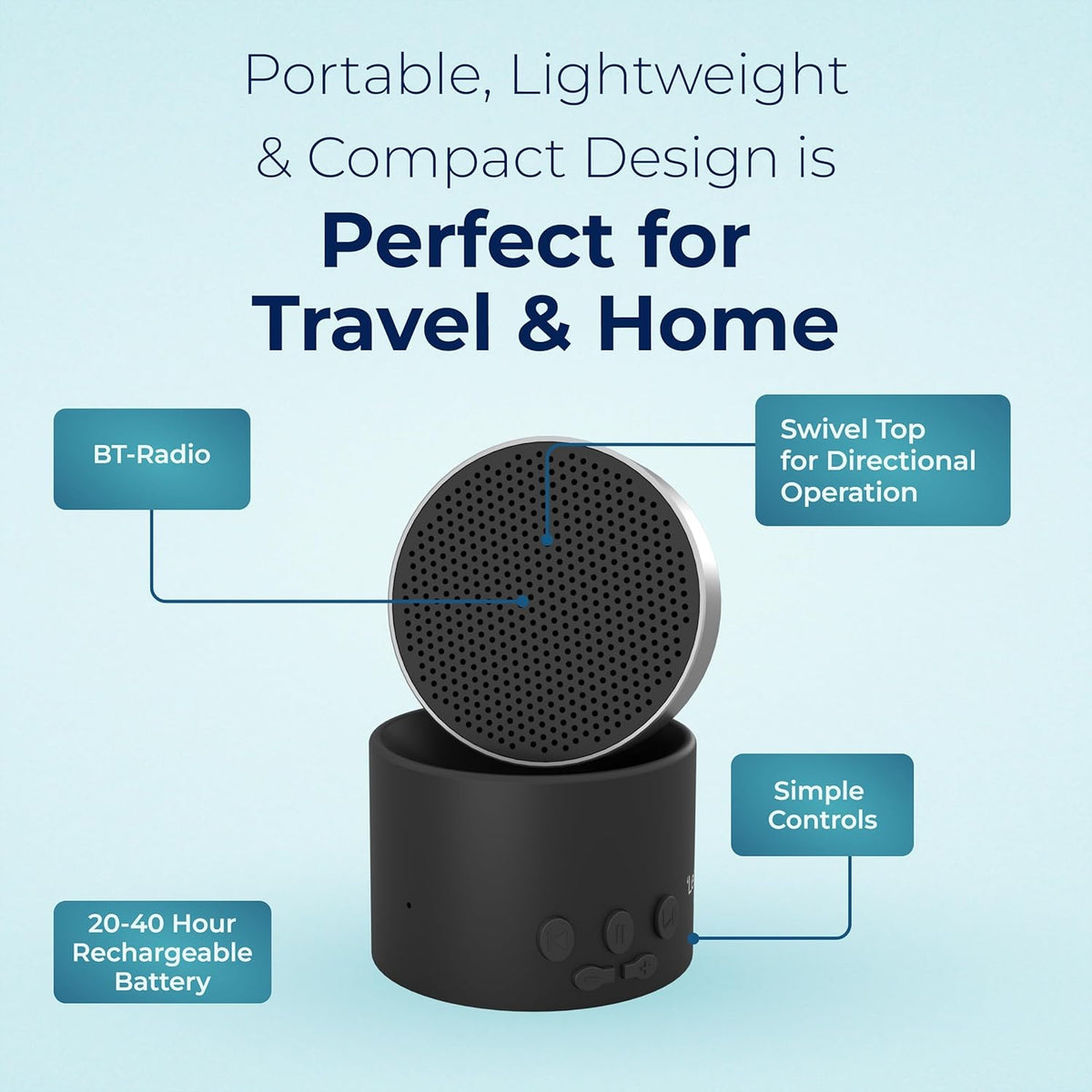 Adaptive Sound Technologies LectroFan Micro 2 - Portable Bluetooth Speaker & White Noise Machine