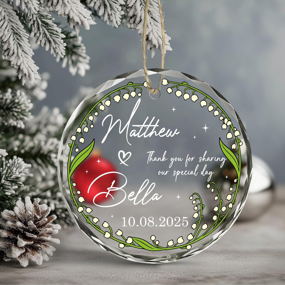 Personalized Wedding Favor Christmas Ornaments For Guests - Promotional Ornaments - Perfect Party