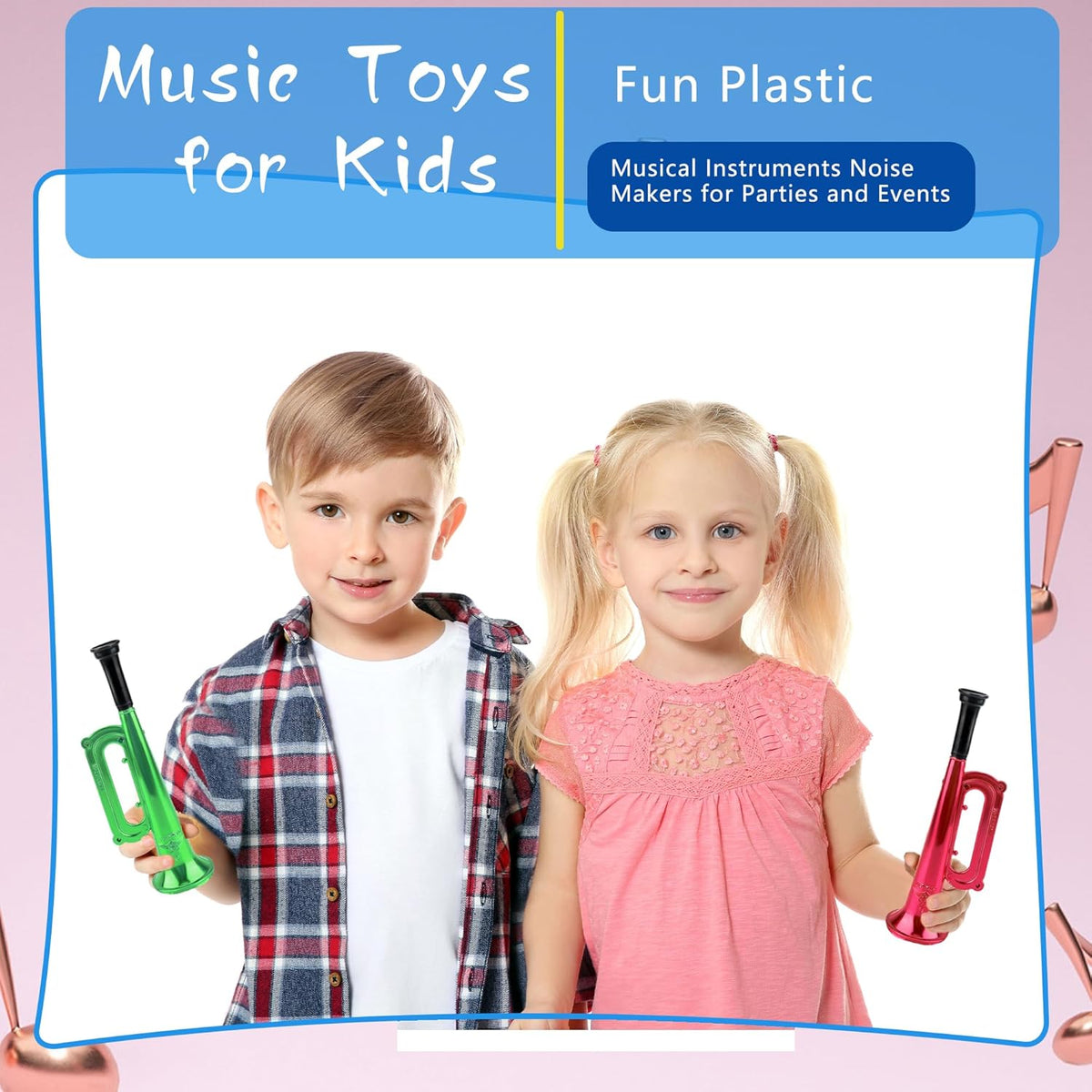 18 Pack 7 Inch Kid Trumpet Instrument Mini Trumpet Toys Kids Horn Musical Instruments Musical