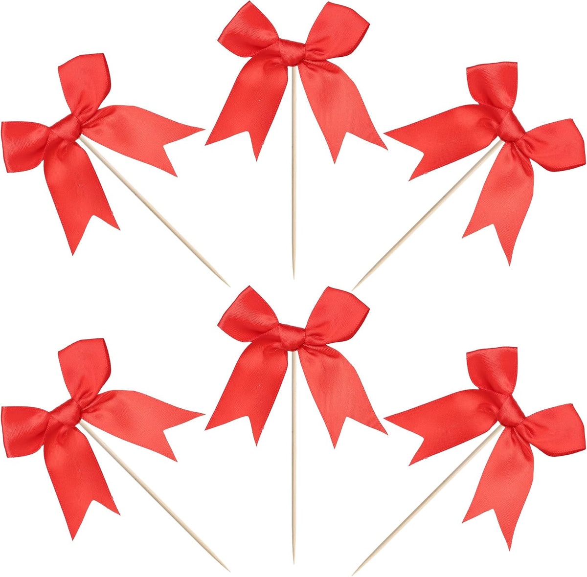 24 PCS Bow Cupcake Toppers Bowknot Cake Toppers Bow Cupcake Picks Bowknot Birthday Party