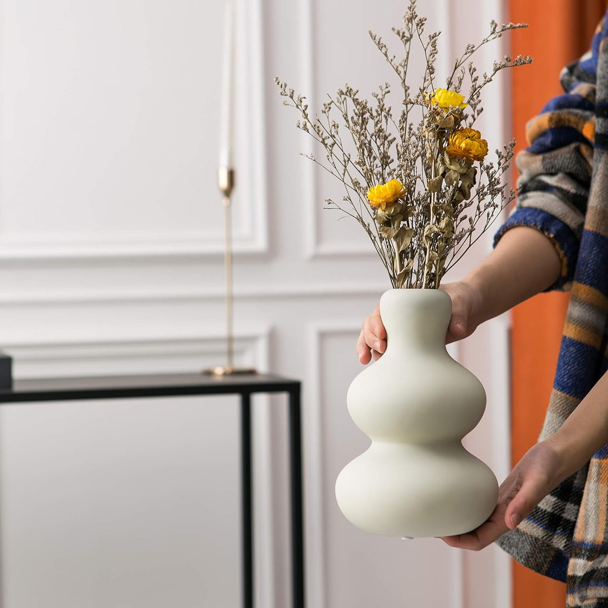 Ceramic Vase for Decor, Modern Vases for Home Decor Living Room, Home, Office, Centerpiece,Table