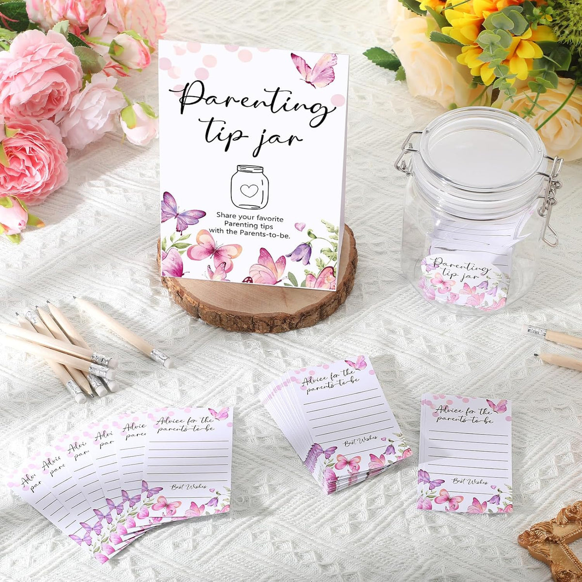 Roowest Baby Shower to Baby Advice Cards for New Parents to Be - Tip Jar Sign for New Parents 60