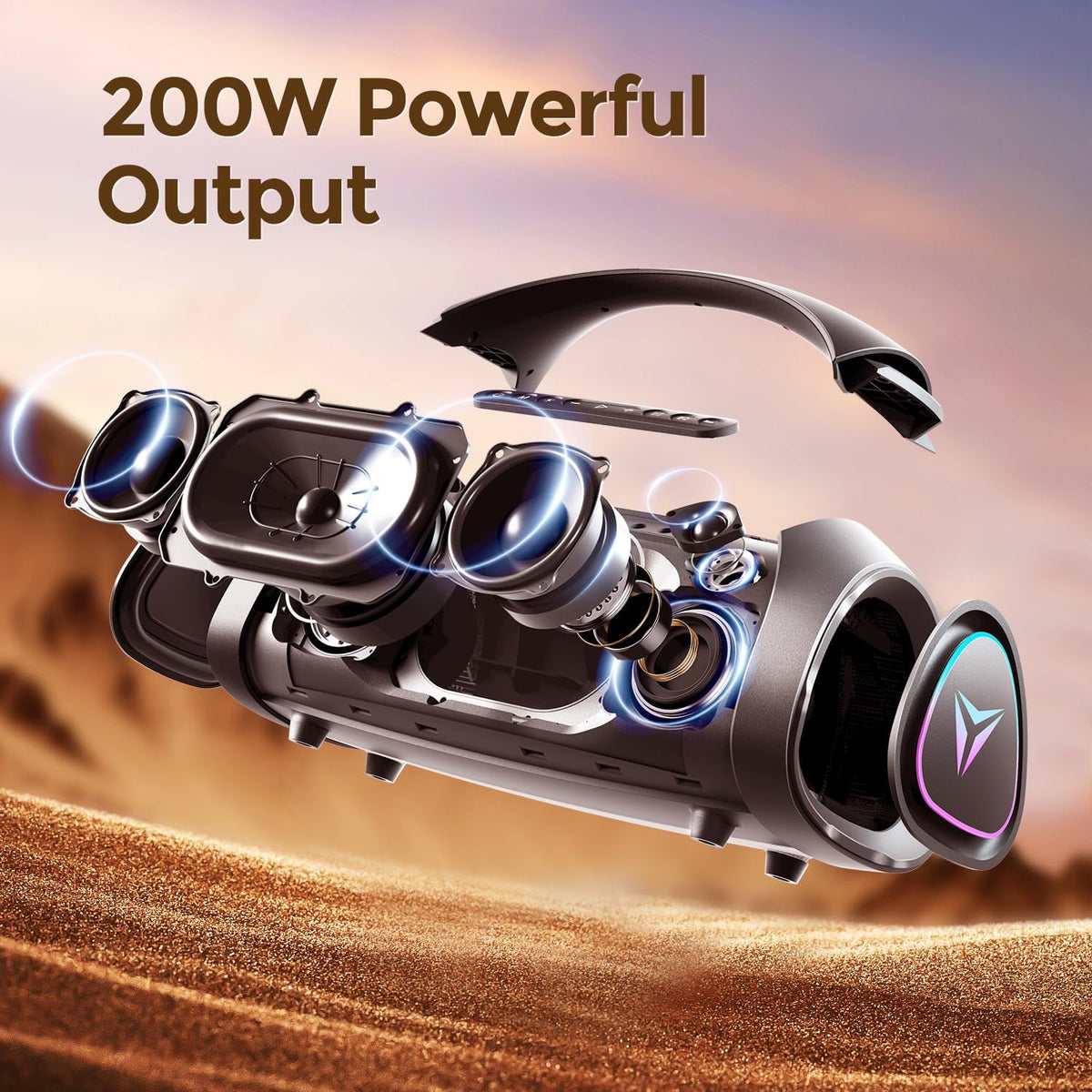 Sonic Boom MAX 300W Max Large Bluetooth Speaker Loud, Massive Bass, IPX66 Waterproof Party Portable