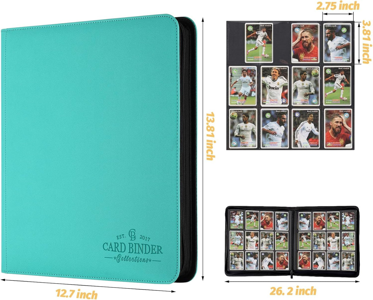 Trading Card Binder, Card Collection Binder Album Folder with 720 Side Loading Pockets, 12 Pocket