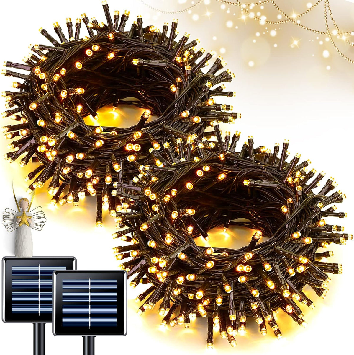 JMEXSUSS Solar String Lights Outdoor Waterproof, Total 66 FT 200 LED Solar Twinkle Lights Outdoor