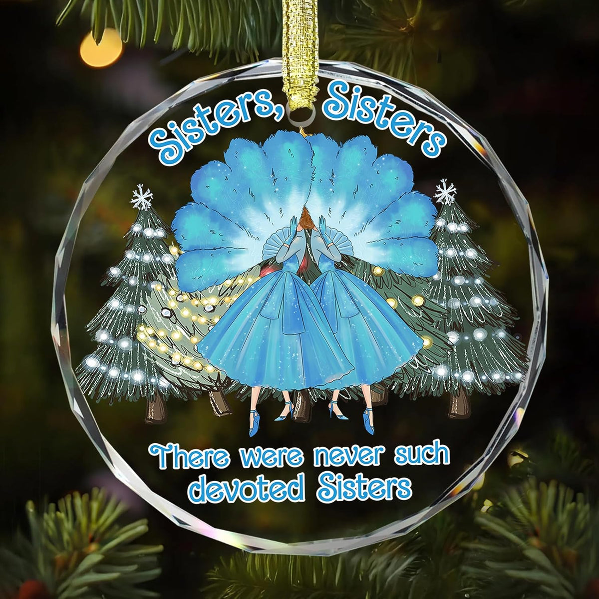 GOSSBY Sister Ornament for Sister, Women Best Friend- White Christmas Ornament 2025 - There were