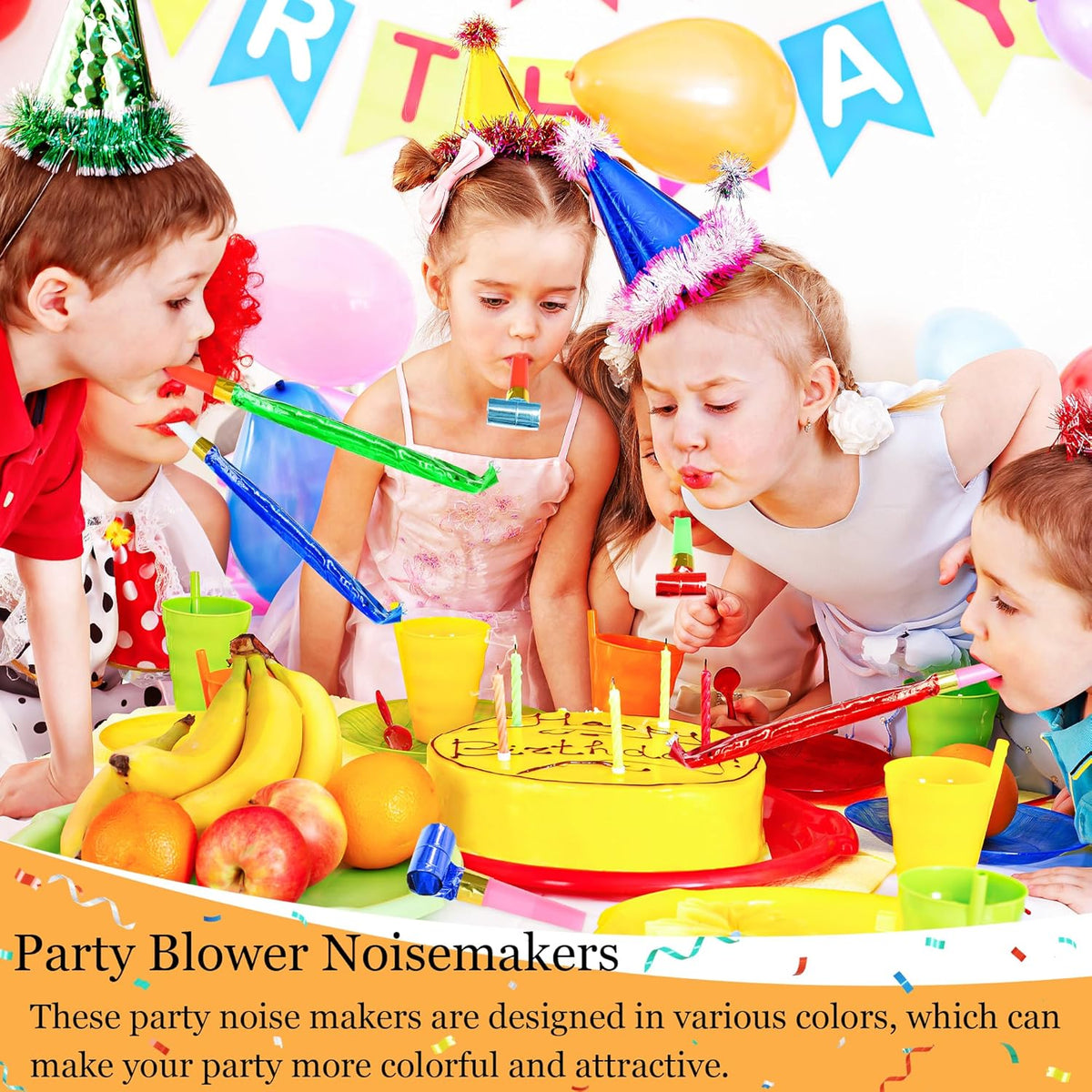 12 Pcs Party Blower Colorful Blowouts Noisemakers Birthday Blowouts Whistles for Party