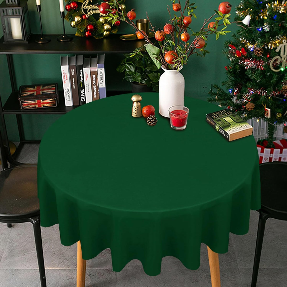 sancua Round Tablecloth - 60 Inch - Water Resistant Spill Proof Washable Polyester Table Cloth