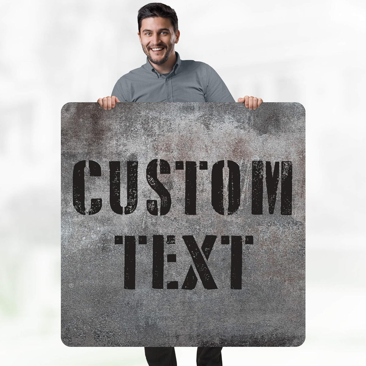 Custom Sign, Custom Street Sign, 11 Font Colors, 13 Font Styles, 4 Hole Options, 22 Sizes, 36x36