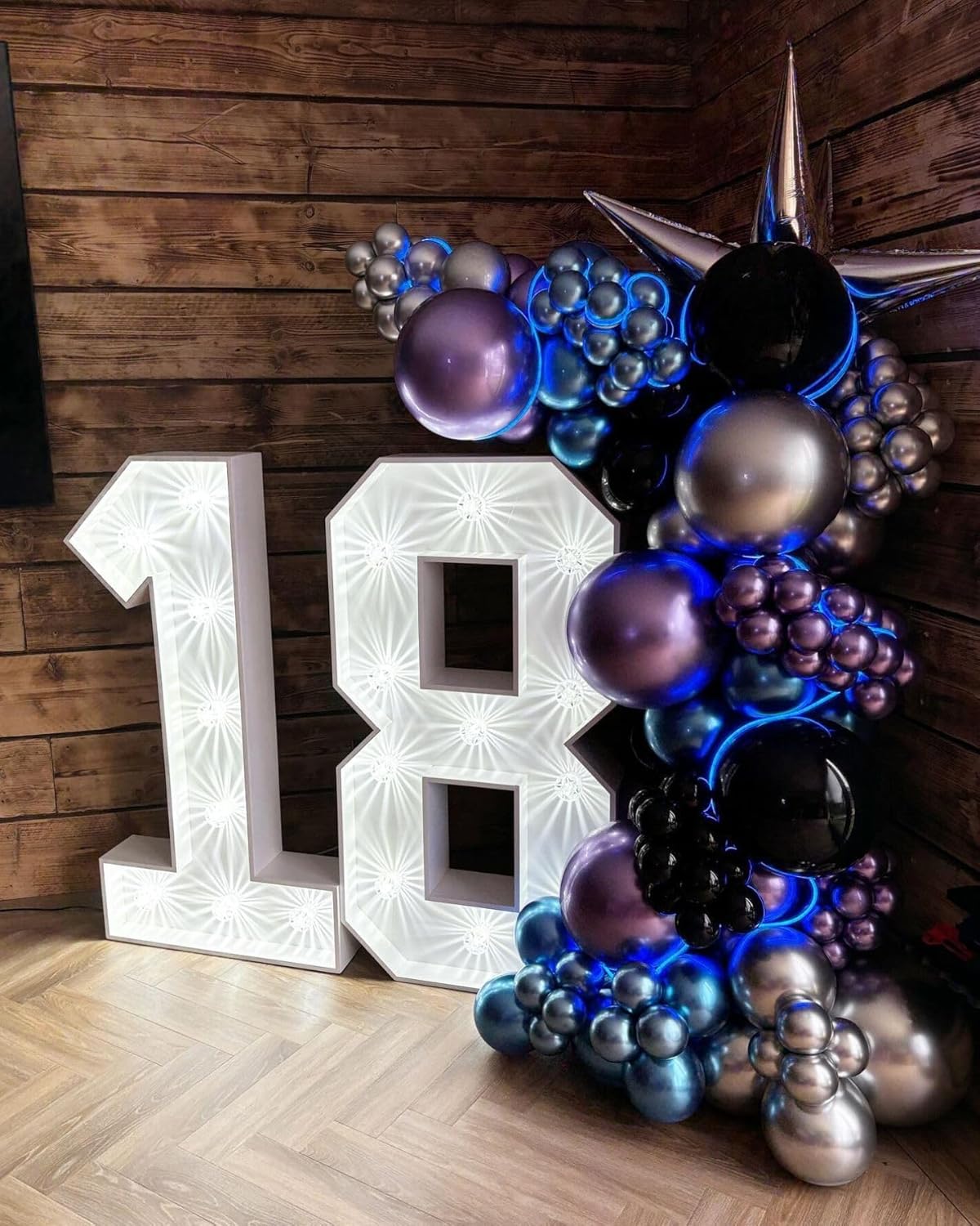 Paready Purple Blue Balloons Set, 50pcs 12 Inch Metallic Blue Purple Latex Balloons Helium For Boys