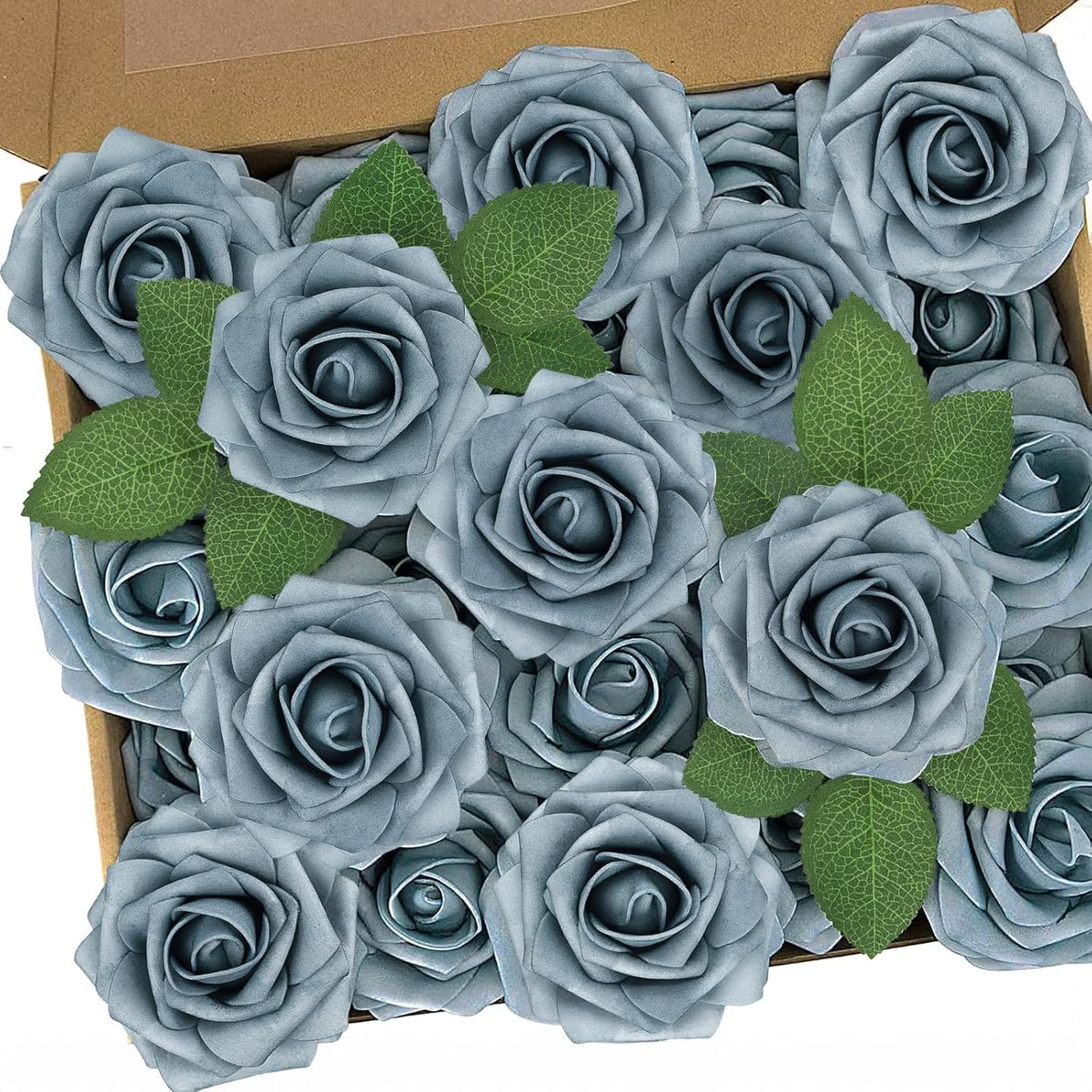 N&T NIETING Artificial Flowers, 25pcs Foam Roses Fake Flowers DIY Wedding Party Cake Decoration