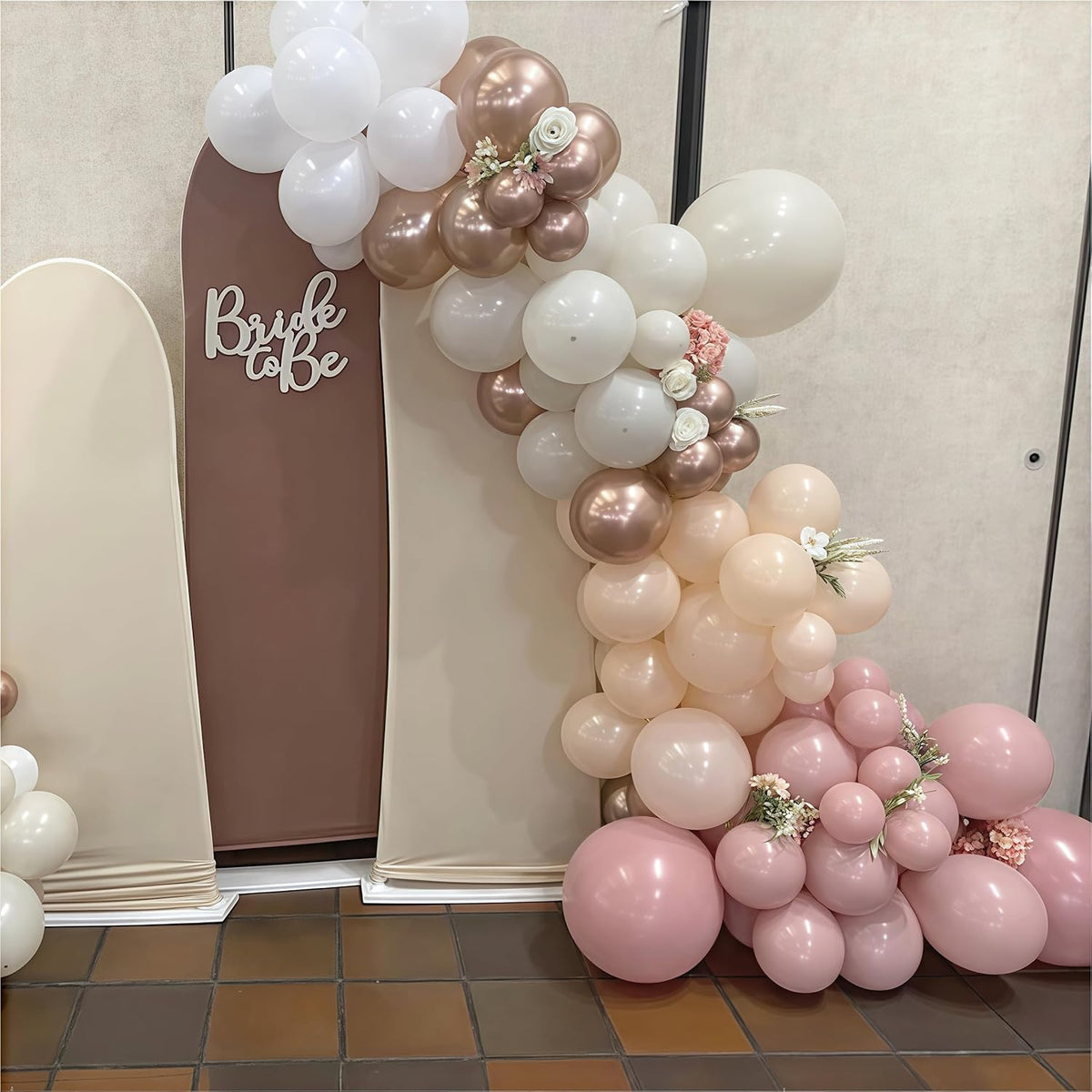 Nude Dusty Pink Balloons Set, 60Pcs 12 Inch Retro Blush Pink Apricot Helium Balloon with Beige