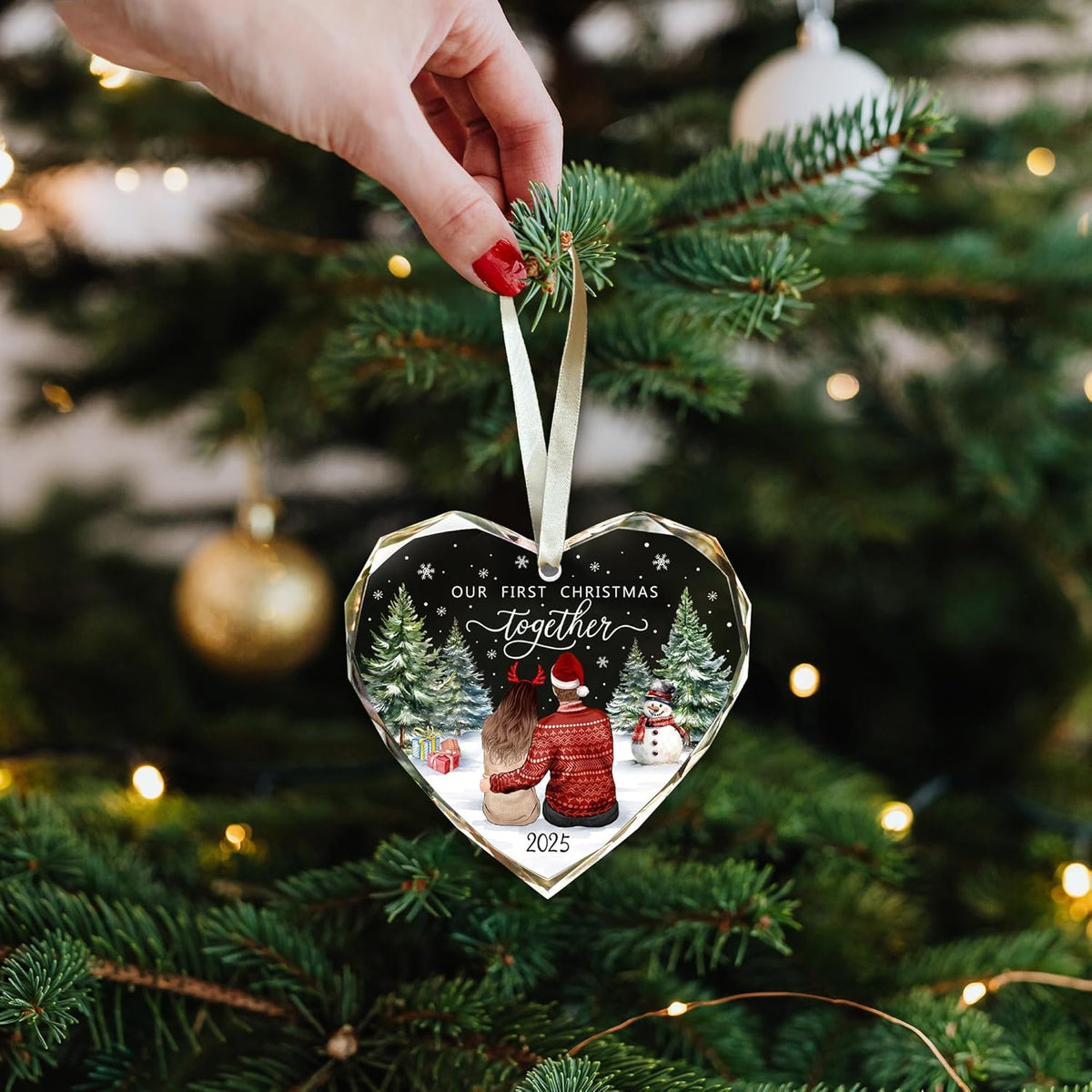 First Christmas Together Ornament 2025, Our Christmas Ornaments 2025 Gifts,Glass 1st Christmas
