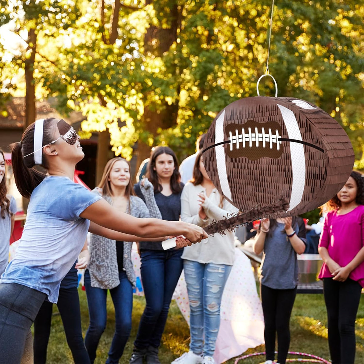 Football Pinata with Pinata Stick & Hanging Football Party Decorations Footballs Games for Boys