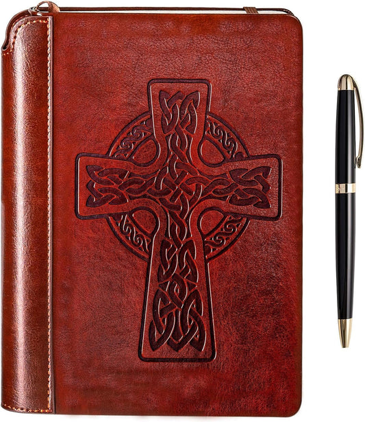 SETTINI® Lined Journal - Celtic Cross Journal for Writing Gift Set - Hardcover Vegan Leather
