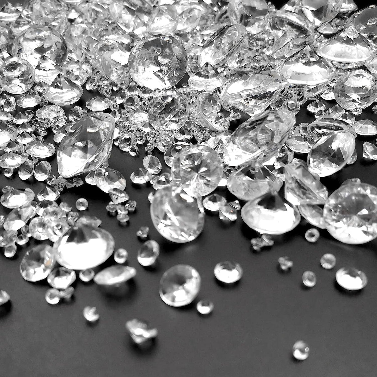 1000 pcs Acrylic Diamond Gems, Clear Acrylic Diamonds Decorations Faux Diamonds Table Scattering