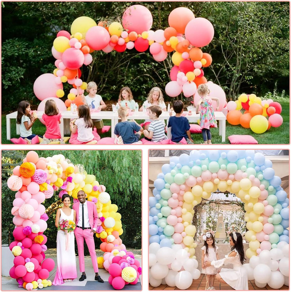 Paready White Balloon Arch Stand Kit, Adjustable Balloon Stand Arch for Floor Garden Arbors