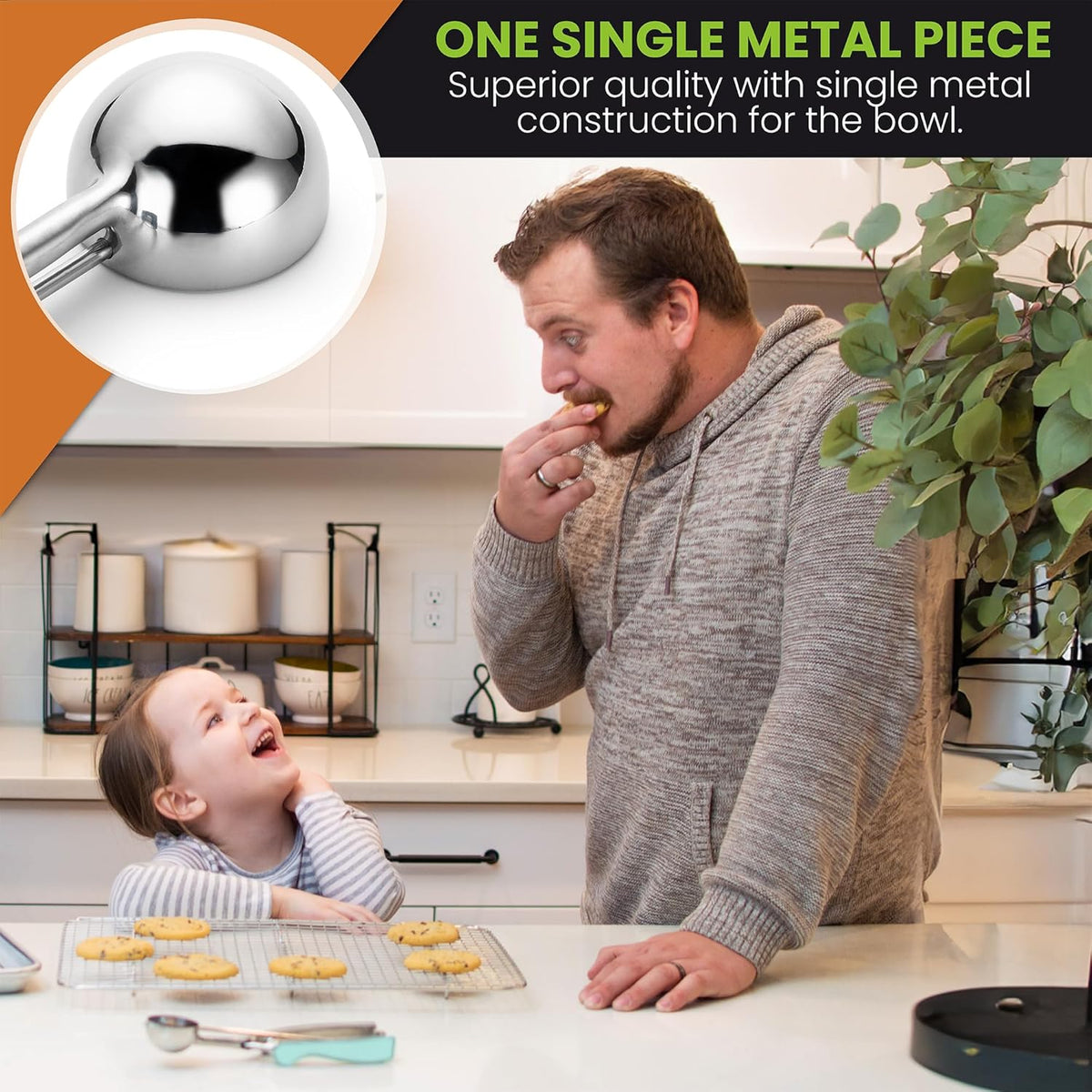Spring Chef Medium #40 Stainless Steel Cookie Scoop for Baking, Multifunctional Kitchen Food