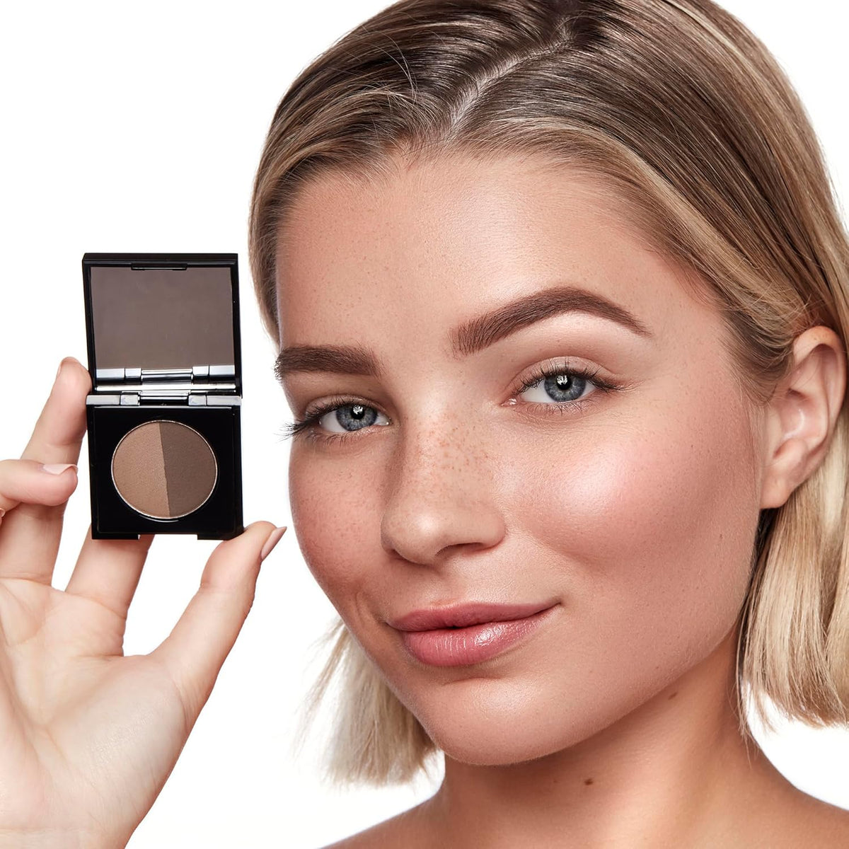 Arches and Halos Duo Luxury Brow Powder - Eyebrow Shaper and Color - Powder Compact with 2 Neutral