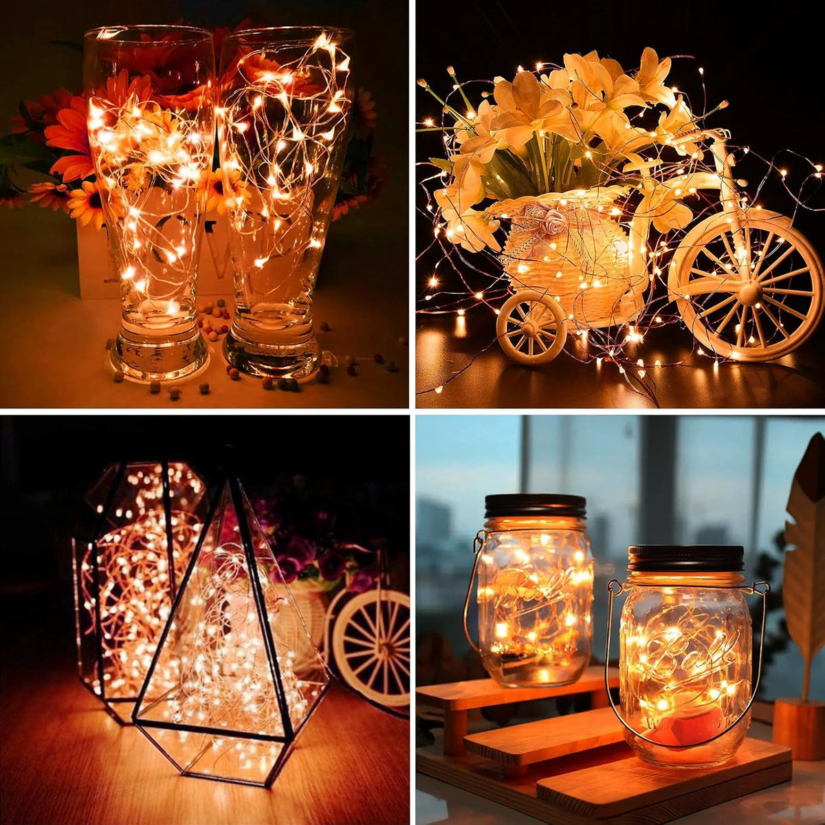 ZGWJ 12 Pack Halloween Fairy Lights Battery Operated, 7ft 20 Mini LED Halloween Fairy String Lights