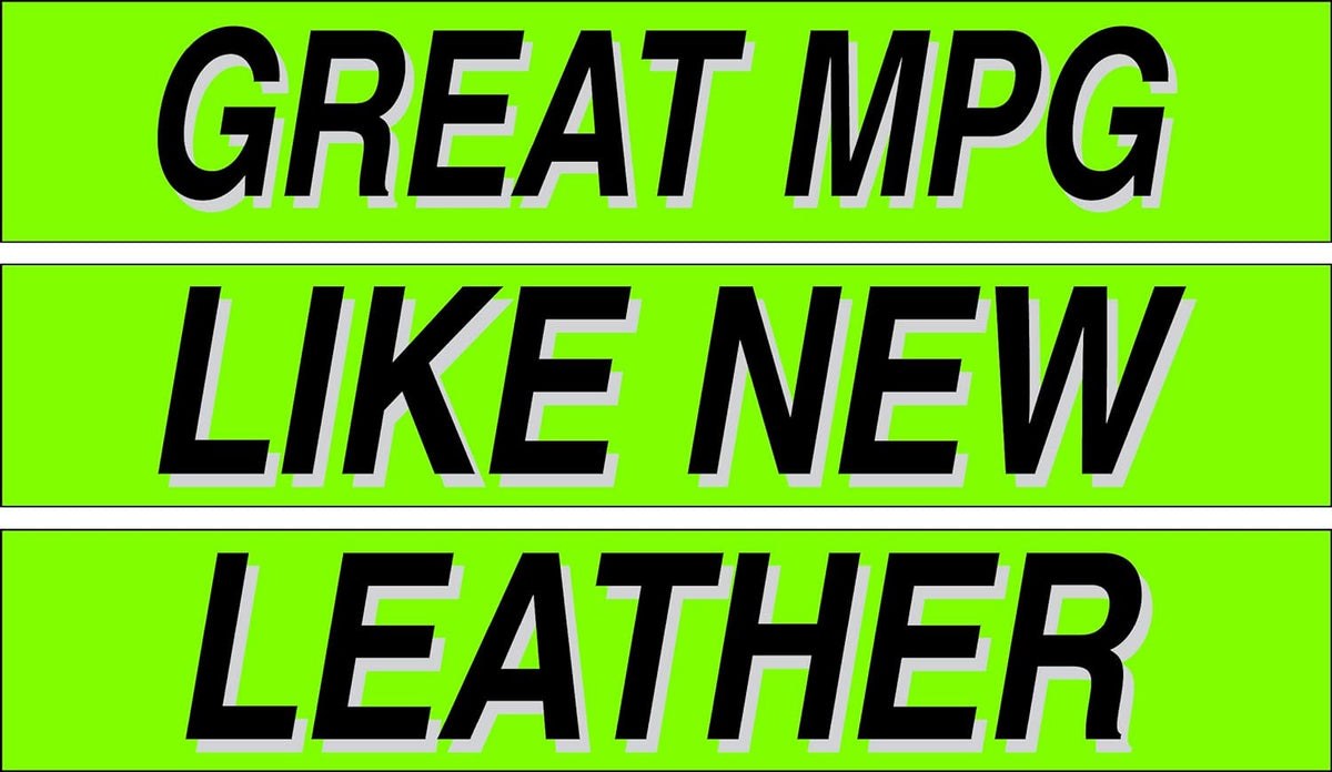 Ez-line Vinyl Windshield Stickers 3 Dozen 15 Inch Chartreuse Slogan Dealership Pro Pack for Car